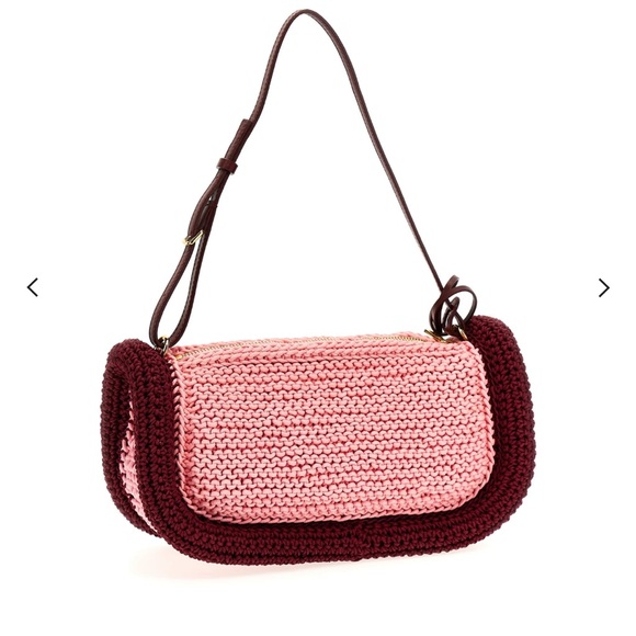 NWT JW Anderson The Bumper 15 Bag Pink and Burgundy Crochet - Picture 5 of 5